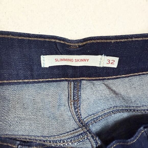 Levi's Jeans Women 32 Blue Denim Stretch 5-Pockets Mid-Rise Slimming Skinny Leg - Picture 11 of 16